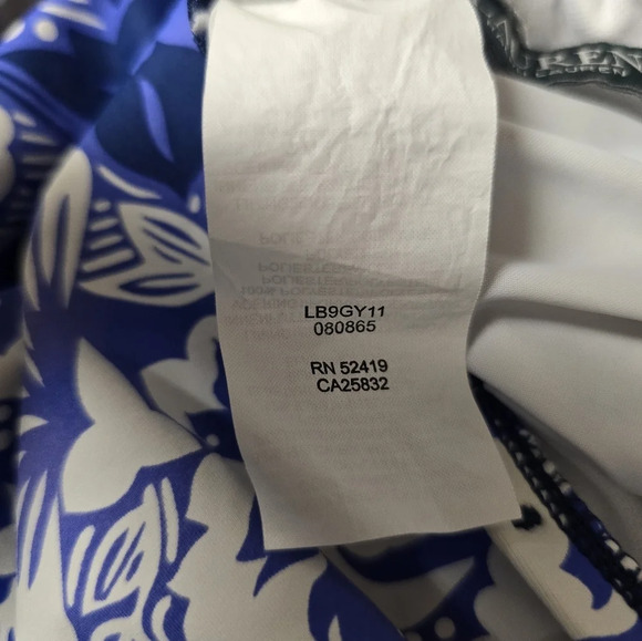 Ralph Lauren Blue Floral Underwire Tummy Control Bandeau Removeable One Piece 14 - Picture 5 of 16